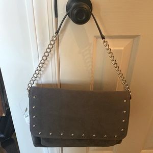 Talbots Dark Gray Suede handbag- NWT